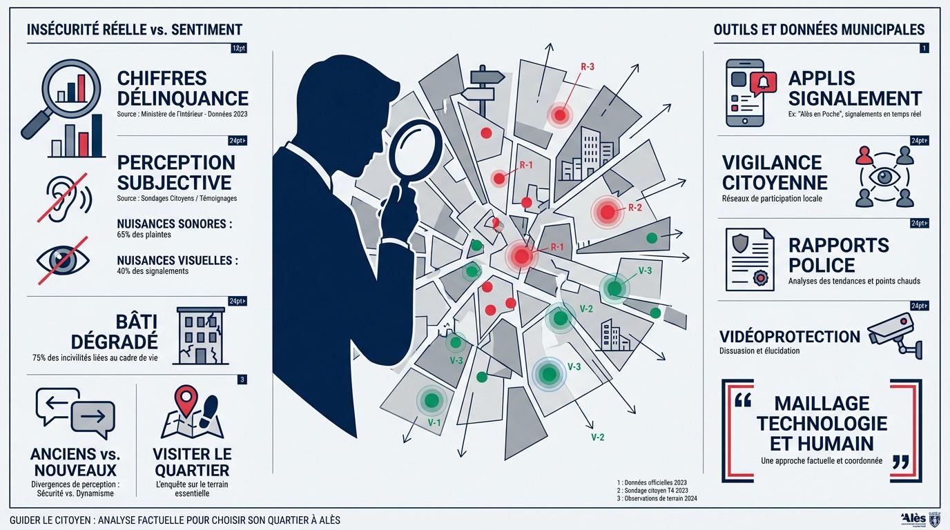 Analyse de la sécurité et vue urbaine des quartiers d'Alès