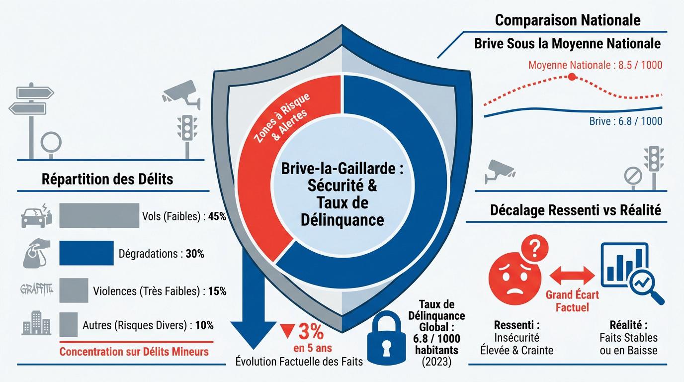 Statistiques de la délinquance et sécurité à Brive-la-Gaillarde