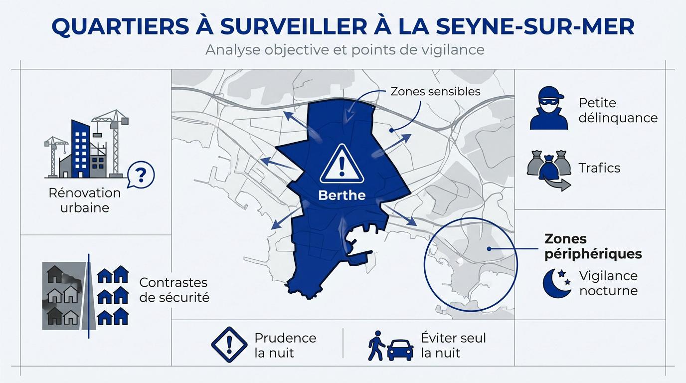 Vue des zones urbaines sous surveillance à La Seyne-sur-Mer