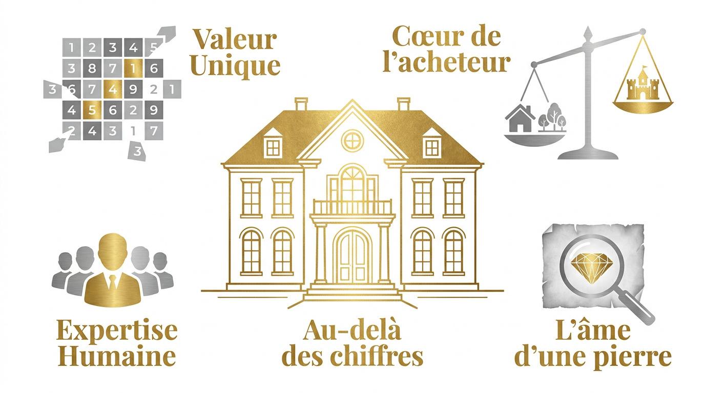 Intérieur d'une villa de luxe illustrant l'estimation immobilière de prestige