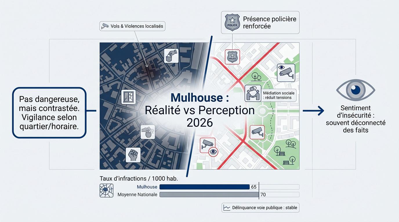 Réalité sécuritaire vs perception à Mulhouse en 2026