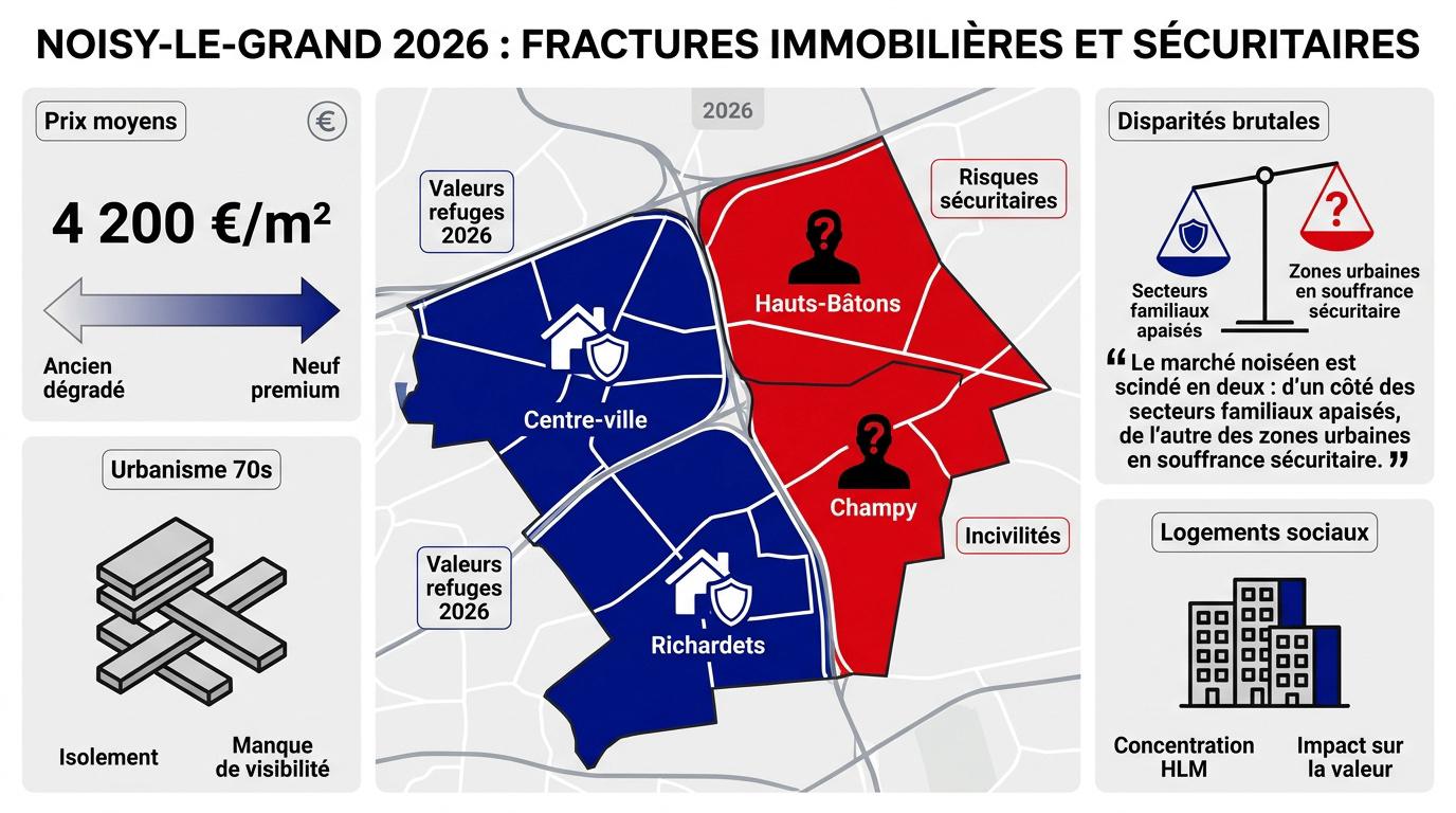 Fractures immobilières et zones de vigilance à Noisy-le-Grand en 2026