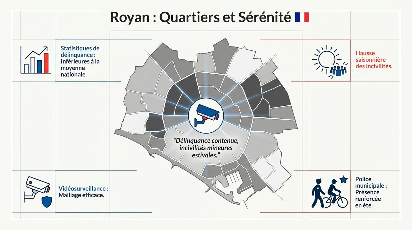 Vue paisible du front de mer de Royan symbolisant la sécurité et la sérénité de la ville
