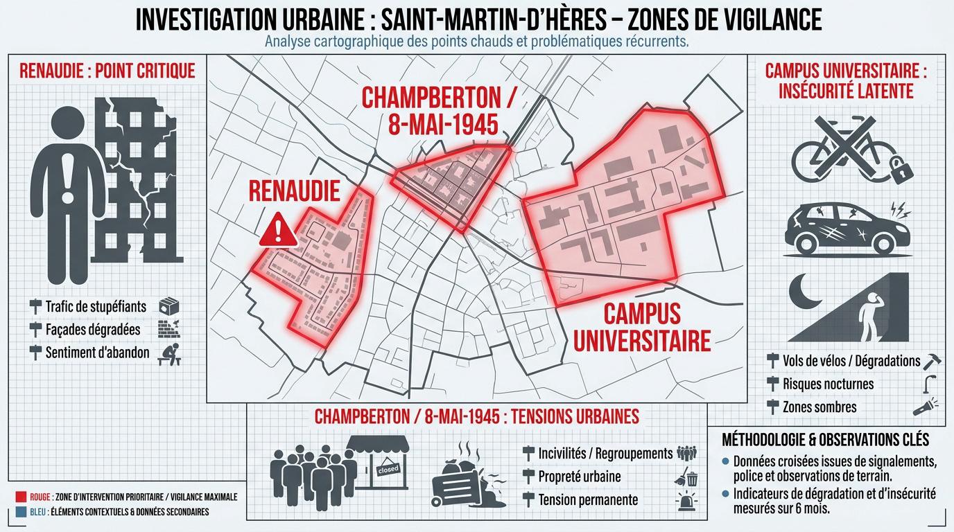 Carte des zones de vigilance à Saint-Martin-d'Hères