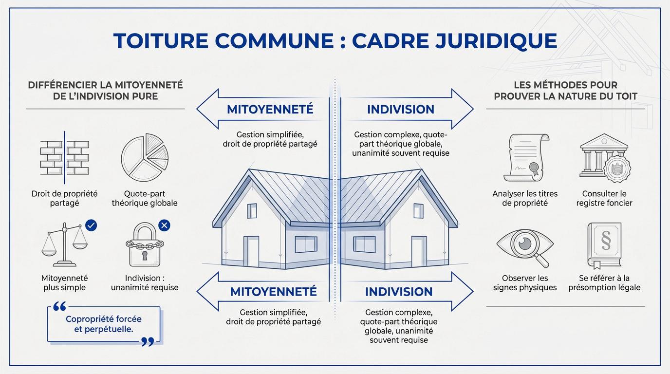 Analyse juridique d'une toiture commune partagée entre voisins