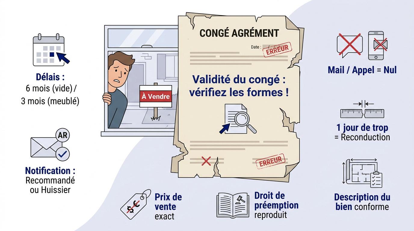 Vérification de la validité juridique d'un congé pour vente immobilière