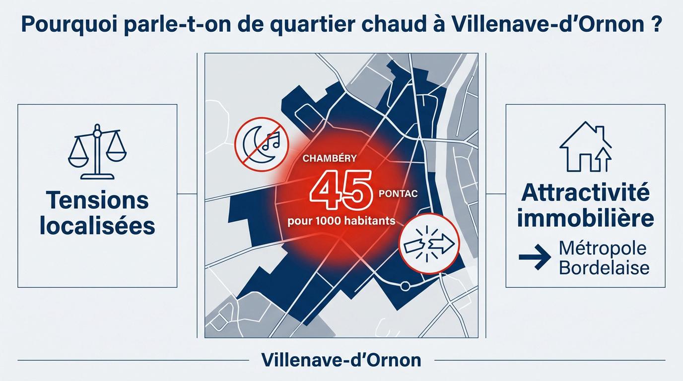 Statistiques de délinquance à Villenave-d'Ornon quartiers Chambéry et Pontac