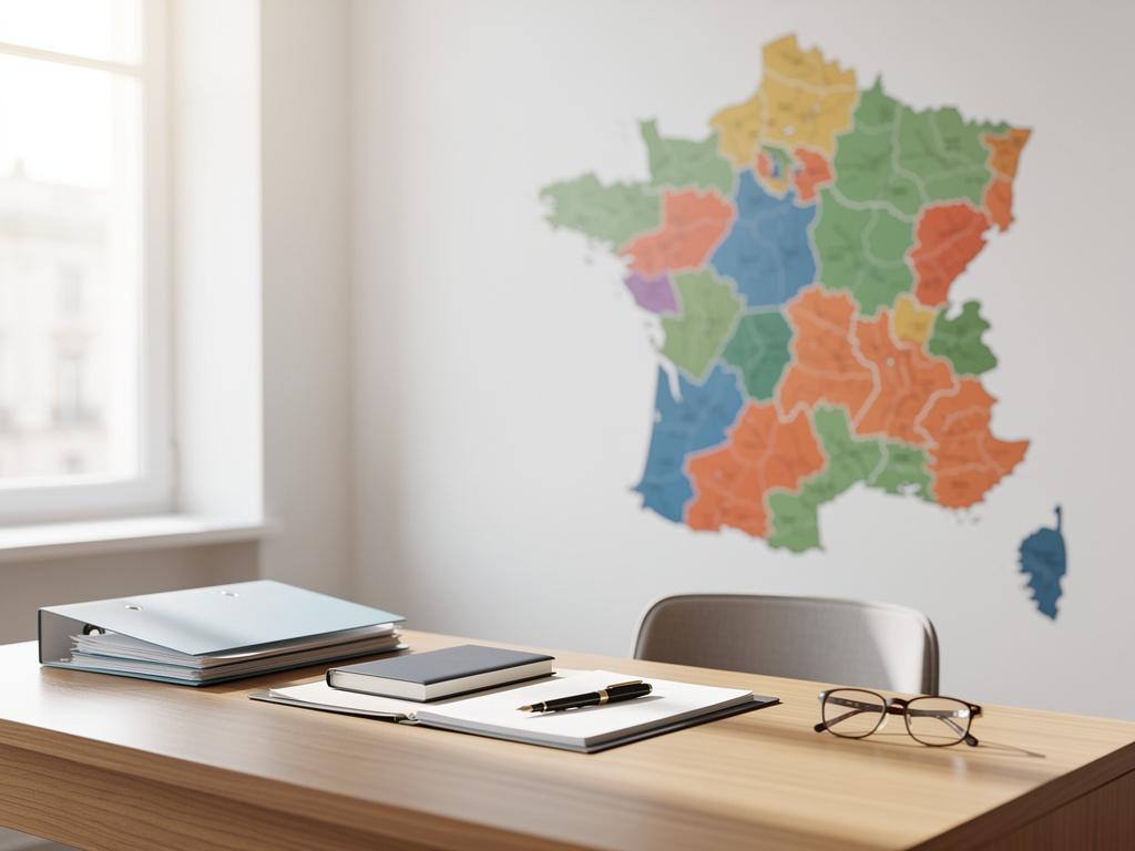 Étude notariale carte départements France