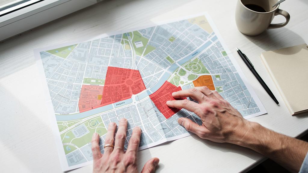 Carte des quartiers d'Angers à éviter