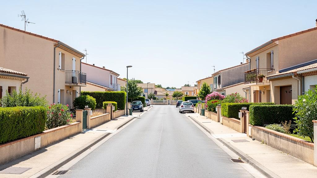 Rue résidentielle du quartier Montplaisir à Narbonne
