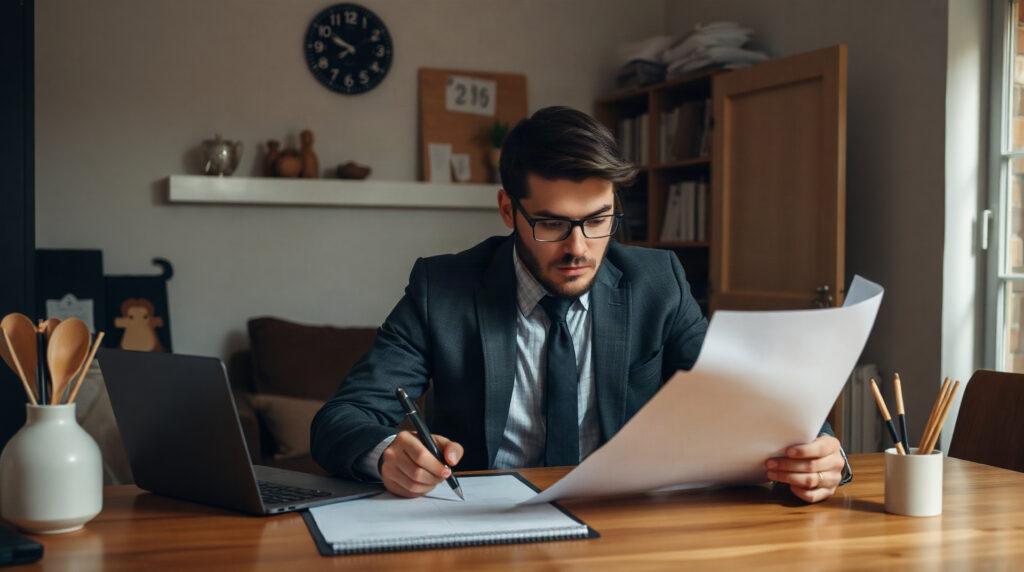 Notaire consultant des documents pour une vente immobilière